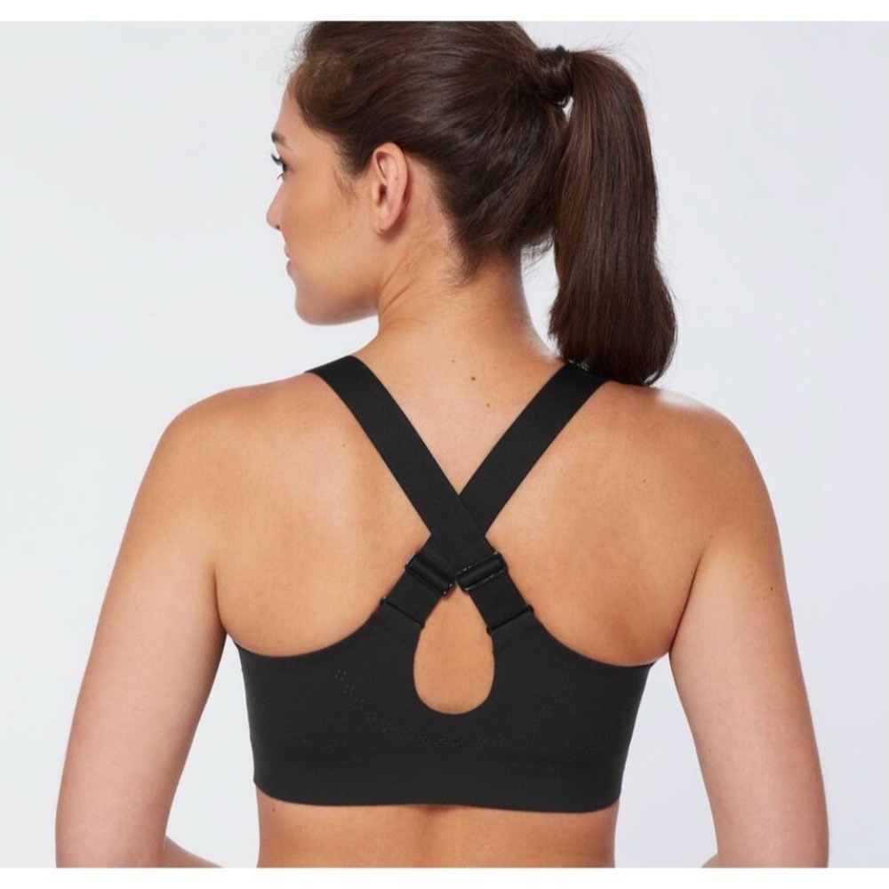Duluth Trading Co Sports Bra Womens Size 12 Black Zip Front Crossback - Picture 4 of 5